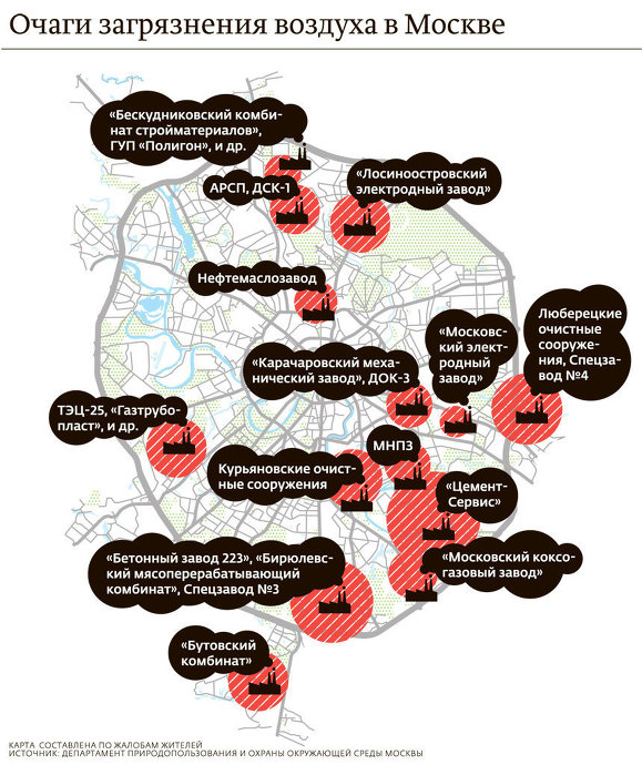 Карта загрязнения воздуха составлена по жалобам москвичей - Магазин свежеговоздуха